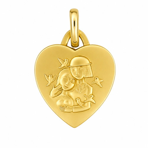 Médaille cœur en or jaune