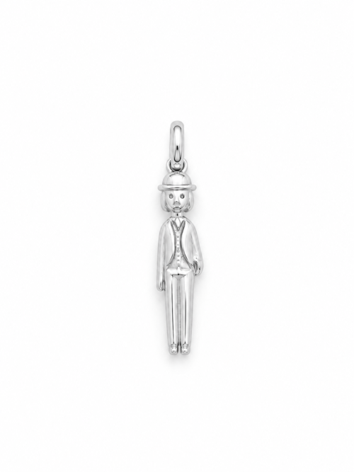 Pendentif en or gris « L’amoureux au chapeau » - Ce pendentif en or gris met en scène l’amoureux au chapeau