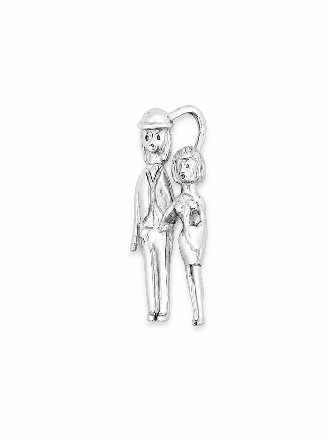 Pendentif en or gris « Les amoureux »
