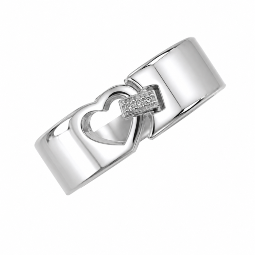 Alliance en or gris sertie de diamants