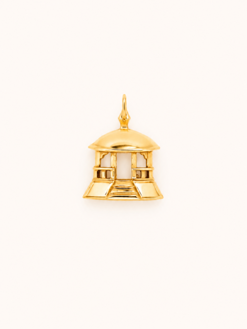 Médaille kiosque en or jaune - Les Amoureux au Kiosque Peynet