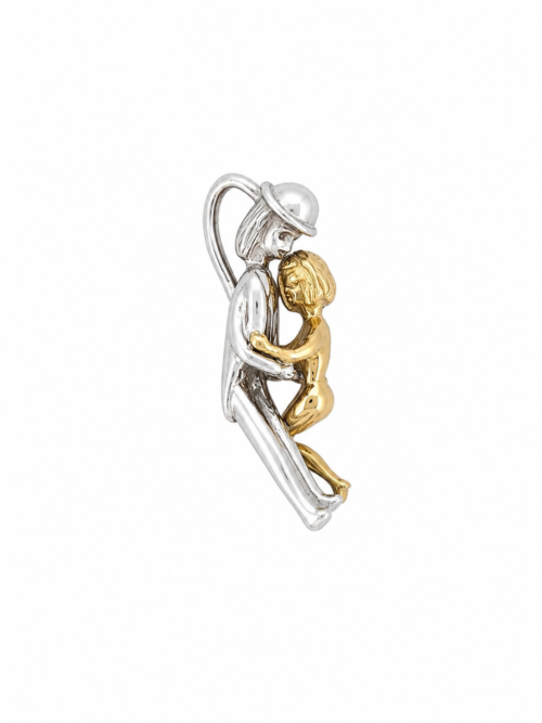 Pendentif en or bicolore « Les amoureux » - Les Amoureux au Kiosque Peynet