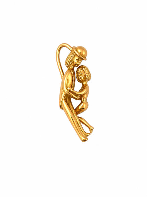Pendentif en or jaune « Les Amoureux » - Les Amoureux au Kiosque Peynet