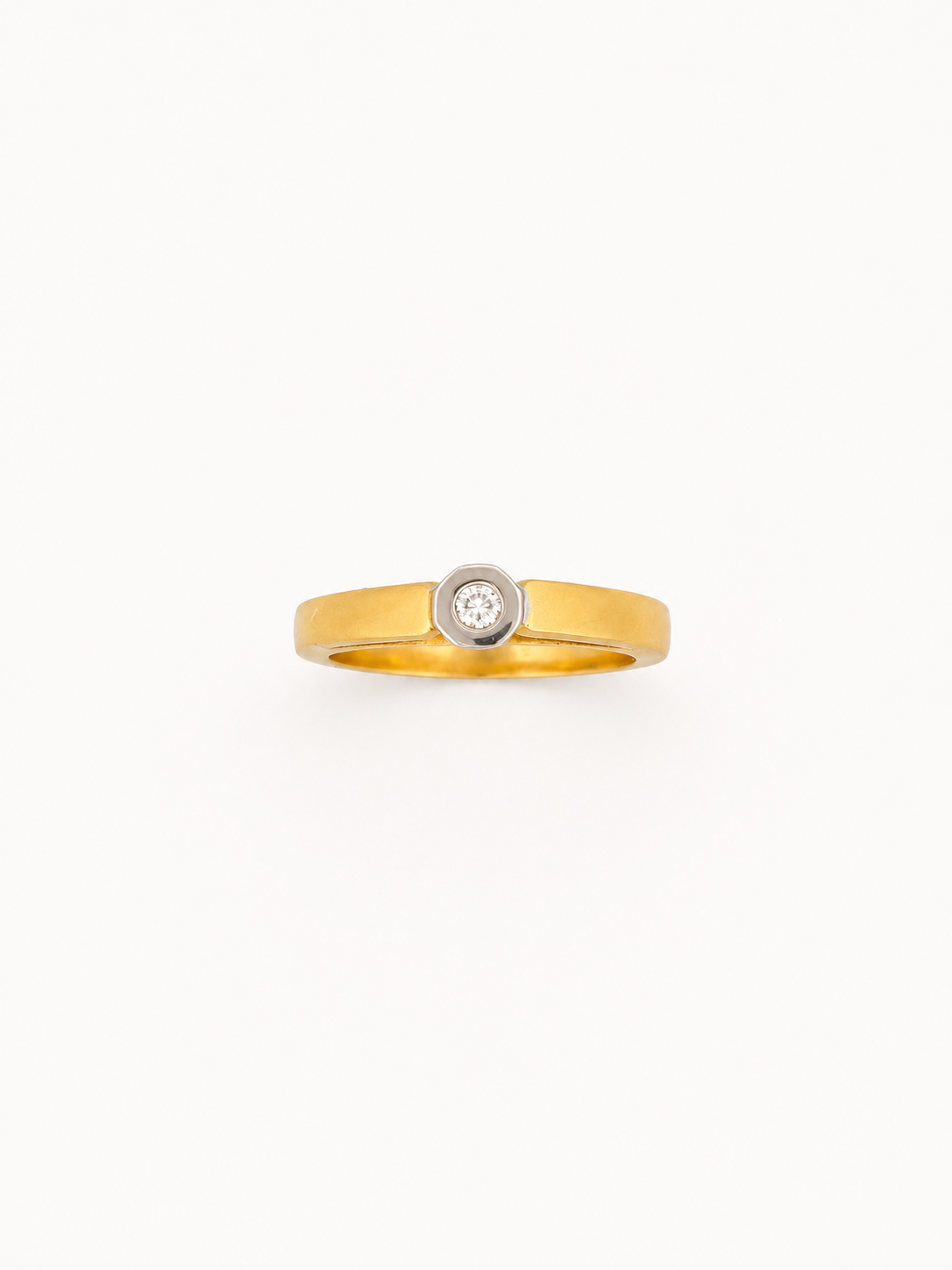 Bague en or bicolore avec diamant - Les Amoureux au Kiosque Peynet