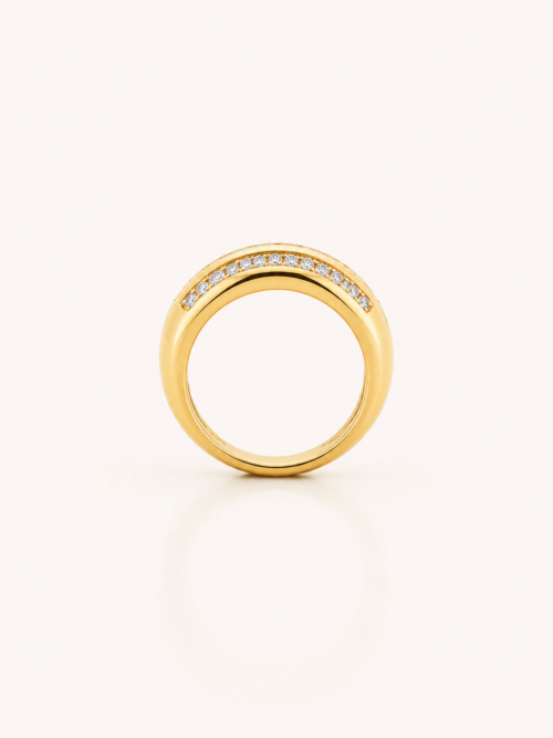 Bague en or bicolore sertie de diamants - Les Amoureux au Kiosque Peynet