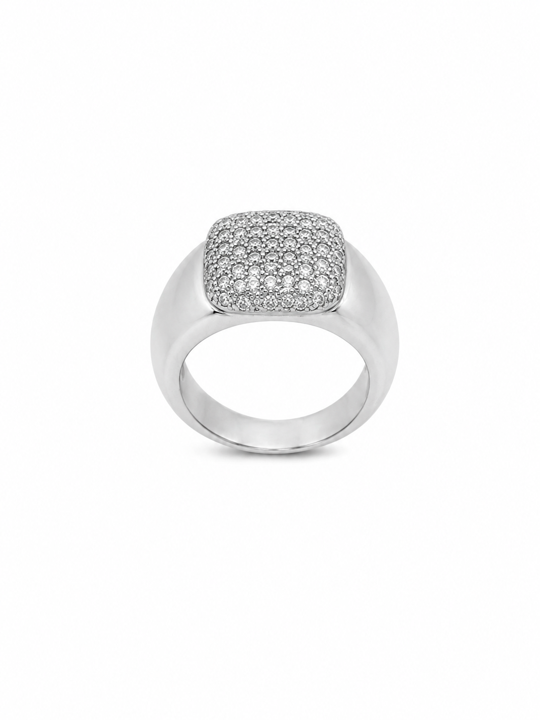 Bague en or gris sertie de diamants - Les Amoureux au Kiosque Peynet