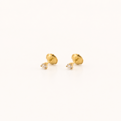 Boucles d’oreilles en or jaune serties de diamants