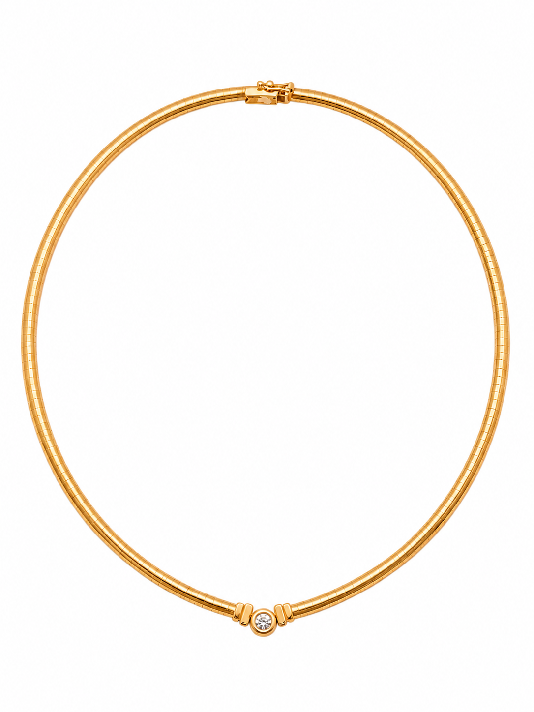 Collier en or bicolore serti d’un diamant