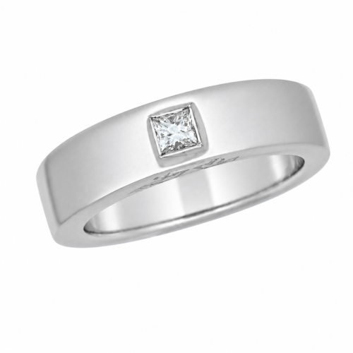 Bague en or gris - Les Amoureux au Kiosque Peynet