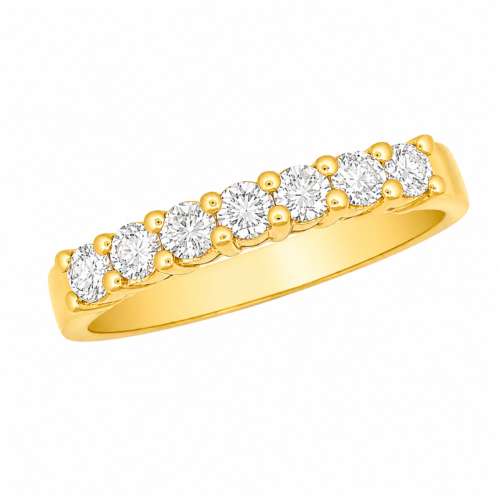 Alliance en or jaune sertis de diamants - Les Amoureux au Kiosque Peynet