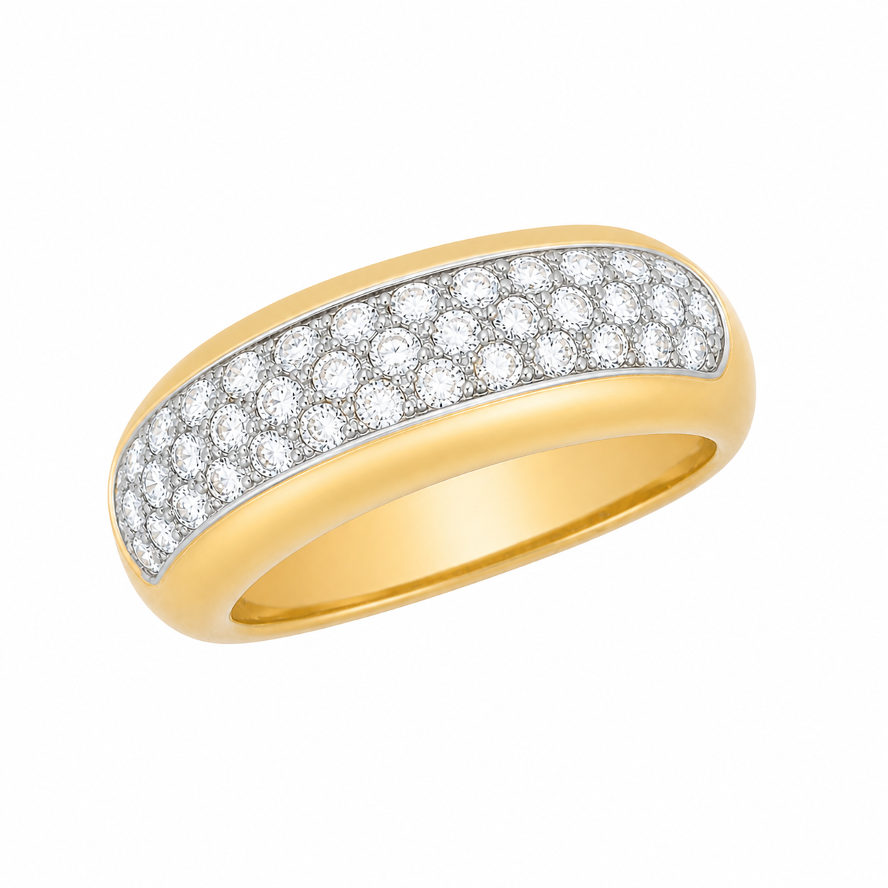 Bague en or jaune sertie de diamants - Les Amoureux au Kiosque Peynet