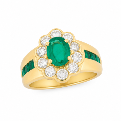 Bague en or jaune ornée de perles - Les Amoureux au Kiosque Peynet