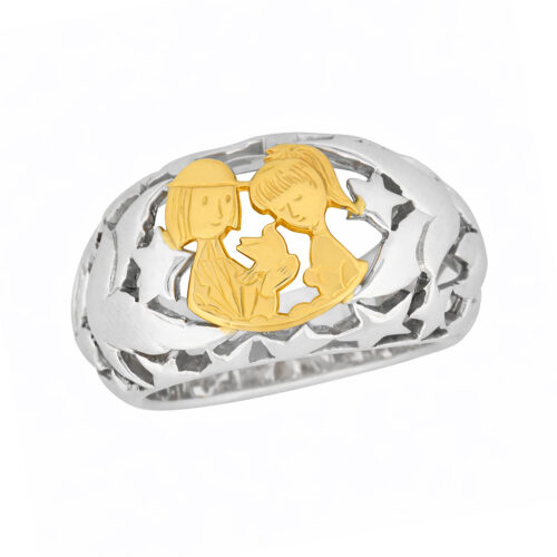 Bague en or bicolore - Les Amoureux au Kiosque Peynet